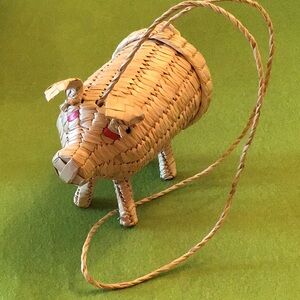 Mini Wicker Pig Handbag